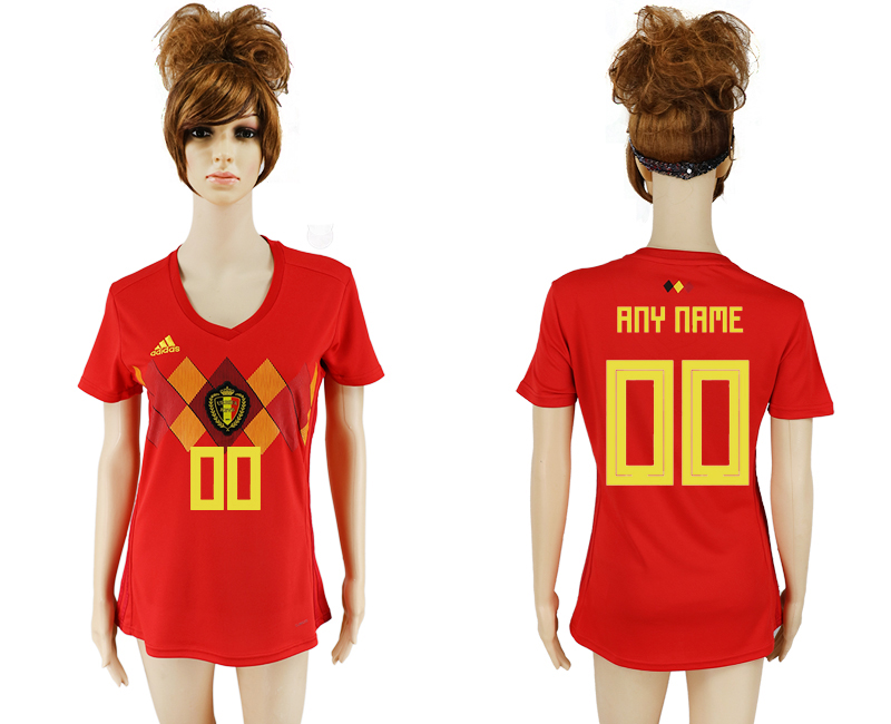 Cheap WomenJersey Belgium YOUR NAME 2018 FIFA World Cup